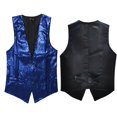 thumbnail image 4 of Rovga Jackets For Mens Sleeveless Coats Lapel Sequin Tops Outdoor Vests Fall Winter Cool Basic Clothes M Blue, 4 of 5