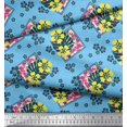 thumbnail image 3 of Soimoi Moss Georgette Fabric Dot,Floral & Monstera Leaves Print Sewing Fabric Yard 42 Inch Wide, 3 of 3