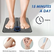 EMS Foot Massager Mat, Portable Foot Massager Pad Foot Stimulator Massage Machine with Remote Control 8 Modes and 19 Intensity Levels for Relaxation