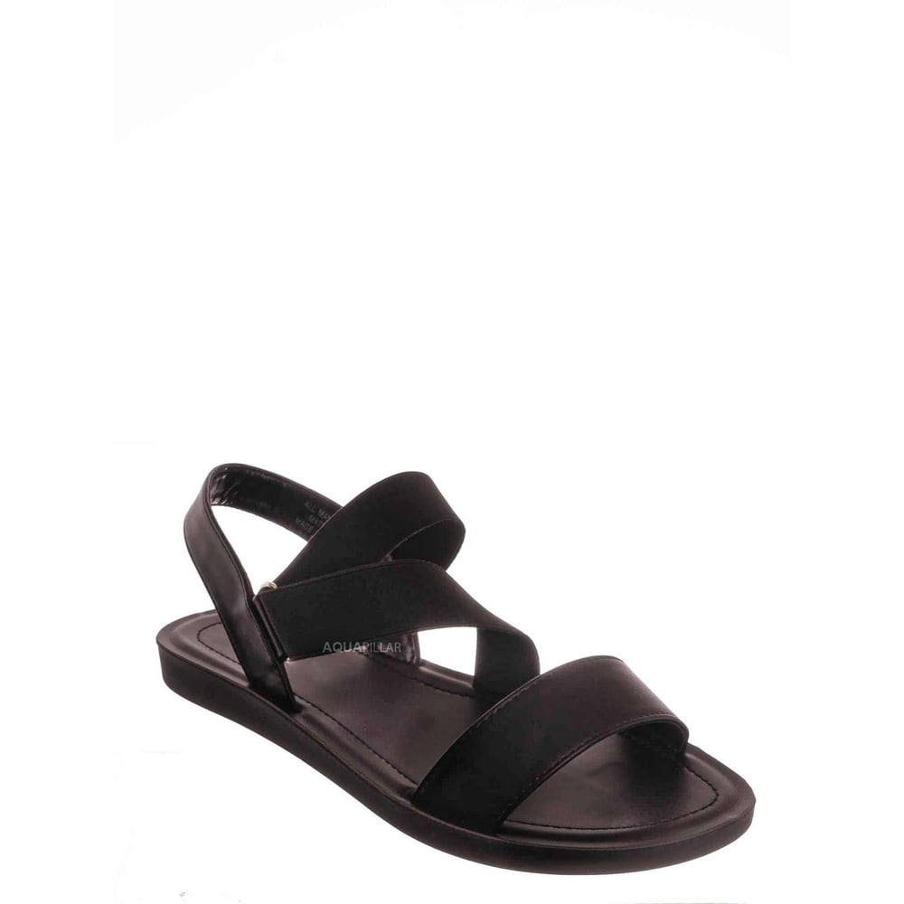 SODA Sporty Elastic Flat Sandal, Women Summer Shoe