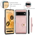 thumbnail image 6 of Jiahe Cover for Google Pixel 7 Pro Detachable Wallet Shockproof Magnetic PU Leather Flip Wallet 4 Cards Slots Stand Protective Case,Pink, 6 of 7
