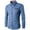 Light Blue, variant on WREESH Men's Dress Button Down Shirts Long Sleeve Solid Color Button Up Collar Casual Shirt Black