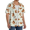 thumbnail image 2 of Rateoe Squirrel Playing Pattern Men's Short Sleeve Classic Shirt, Casual Short-Sleeved Shirt, Lightweight Summer Shirt, Cuban Collar Shirt,Button-Front Shirt-Small, 2 of 5