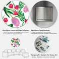thumbnail image 5 of Designart 'Blooming Beautiful Pink Tulips Flowers On White' Traditional Circle Metal Wall Art 11x11 - Disc of 11, 5 of 5