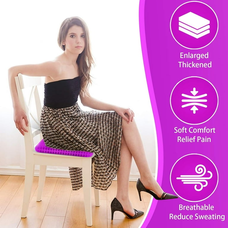 XSIUYU Gel Seat Cushion for Long Sitting - Back, Hip, Tailbone Pain Relief  Cushion - Gel Seat Cushion for Office Chair, Cars - Egg Seat Gel Cushion