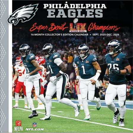 Philadelphia Eagles Super Bowl 2026 12x12 Team Wall Calendar, (Paperback)
