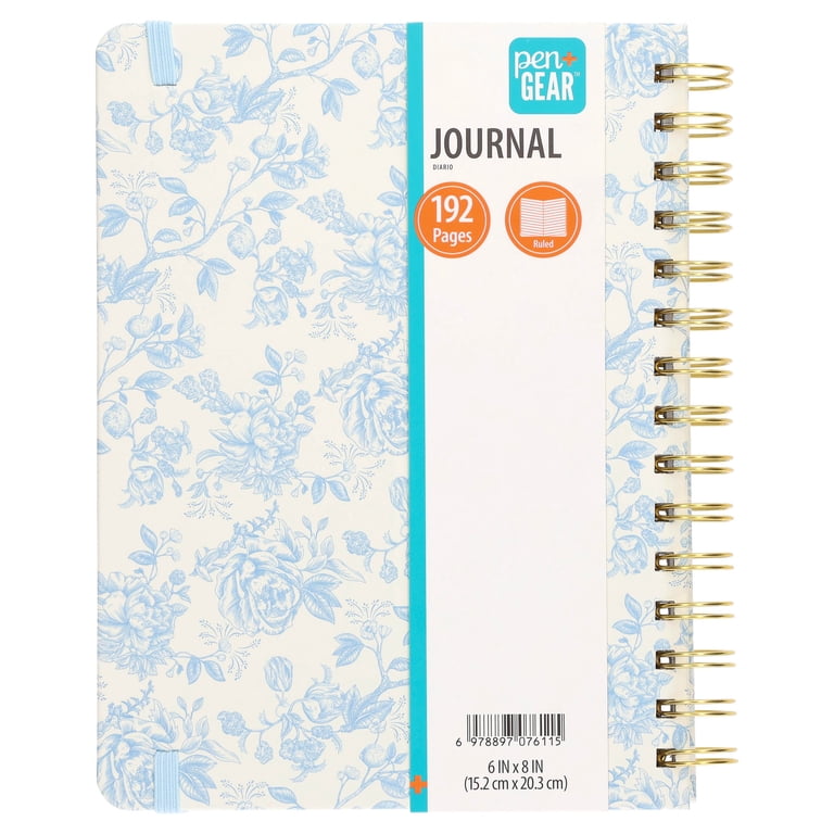 Spiral Journal, Light Blue Floral, 192 Pages photo 6