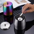 thumbnail image 3 of Portable Mini Ashtray Unique Design Stainless Steel with Lid Windproof Anti-scalding Large CapacitySilver, 3 of 5