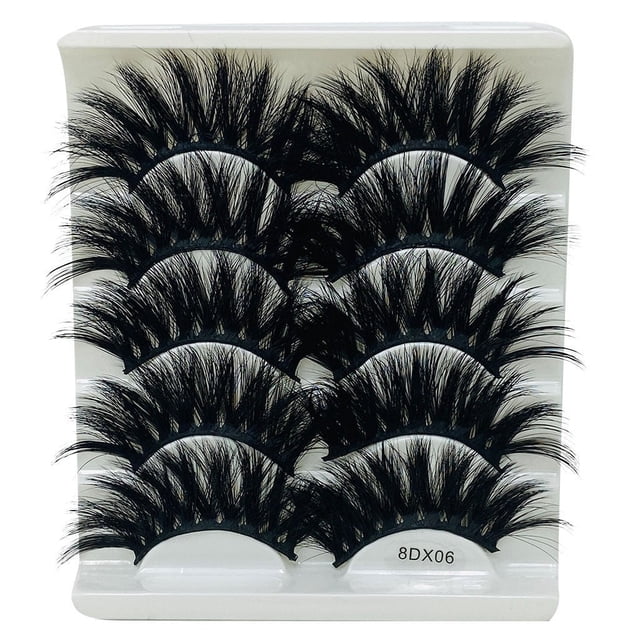 Pestañas naturales, pestañas postizas, pestañas cortas, pestañas postizas de visón tenues, 5 pares de pestañas postizas naturales, maquillaje natural, cejas postizas negras gruesas.