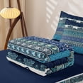 thumbnail image 5 of jejeloiu Deep Border Zipper Full Size Comforter Sets with Fitted Sheet and 2 Pillowcases For Men Women,Nautical Print Zipper Bedding Set,Navy Teal,Navy Blue Reversible,4-Piece, 5 of 7