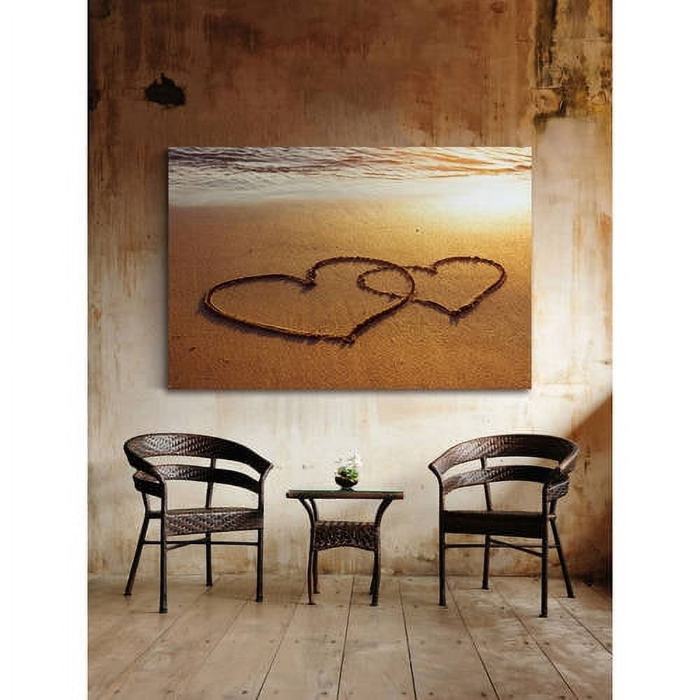 Marmont Hill "Double Hearts" Painting Print on Wrapped Canvas
