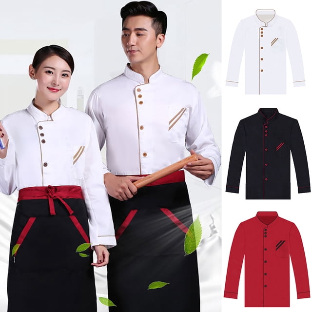 Twowood Hogar 1pc Unisex Unisex Single Breasted Manga Larga Chef Abrigo Uniforme de trabajo Cocinero Ropa Twowood 21007158