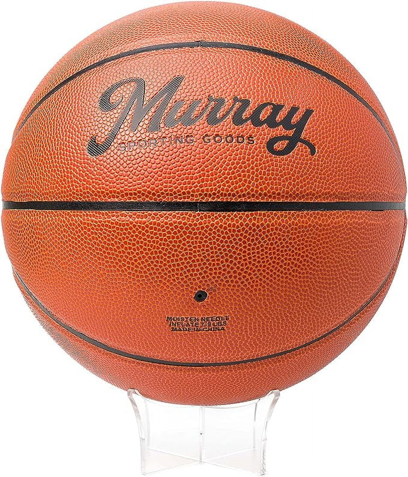 Murray Sporting Goods Autograph Basketball with Stand - Four Panel Signature Ready Display Memorabilia Autographic Basketball Regulation Size 29.5"