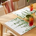 thumbnail image 4 of Eucalyptus Leaf Placemats Set of 4 Watercolor Green Leaves Place Mats Table Mats Kitchen Dining Home Outdoor Party Table Decoration, 4 of 9