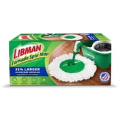 طقم تنظيف الأرضيات متعدد الإمكانات من Libman Tornado Spin Mop برأس متقدم من الألياف الدقيقة