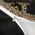 thumbnail image 4 of Erosebridal Chic Cheetah Print Queen Duvet Cover Set, Personalized Initial H Bedding, Black Brown, Black Reversible 3-Piece, 1 Duvet Cover and 2 Pillowcases (No Comforter), 4 of 6
