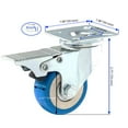 thumbnail image 4 of Placa giratoria Caster sobre ruedas de poliuretano azules, paquete de 12, 4 of 8
