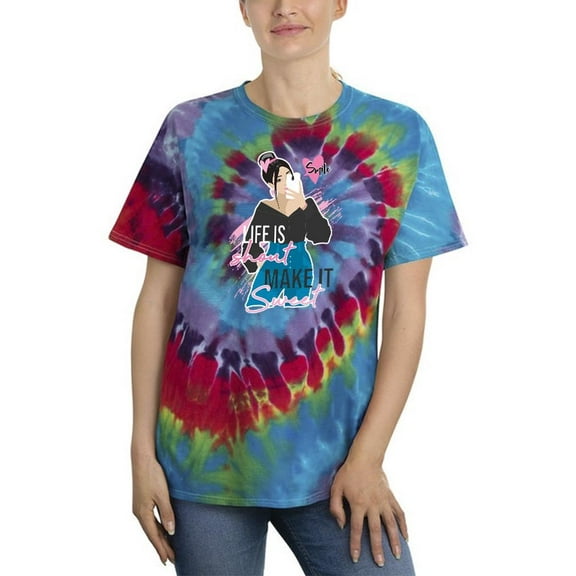 Girl T Shirt Art Tie Dye Spiral Women -Image by Shutterstock, Female Large