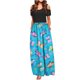 thumbnail image 1 of Vestido de cuello redondo con estampado de hombros descubiertos y manga corta informal de verano para mujer OAVQHLG3B Store  lin121212, 1 of 4