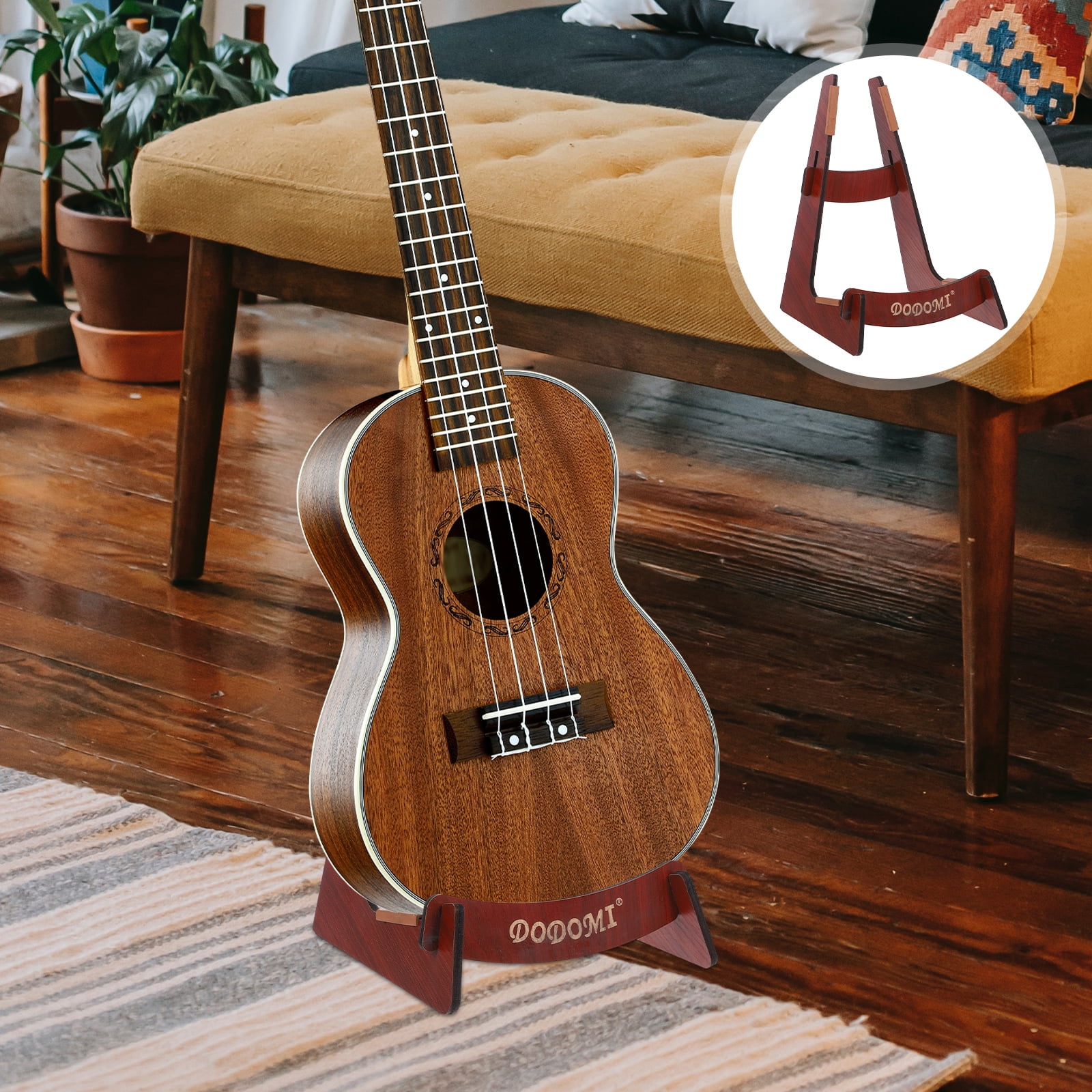 5 Count Guitar Stand Accessories Shelf Hanger Rack Guitars Brown