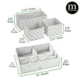 thumbnail image 4 of mDesign Fabric Nursery Divided Drawer Storage Bin, 2 Pack, Gray/White Polka Dot, 4 of 9