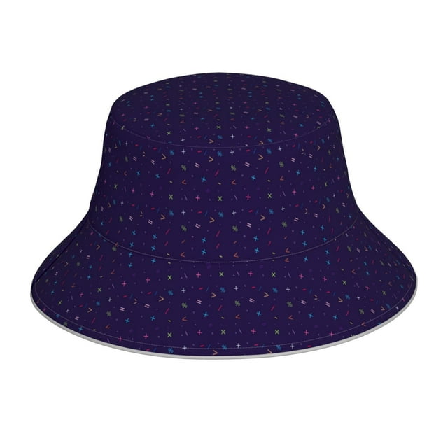 Kdxio Chapeau Seau Imprimé Symboles Mathématiques pour Femmes Hommes Chapeaux Seau Réfléchissants Chapeau de Soleil d'Été de Plage Chapeau de Pêcheur de Voyage