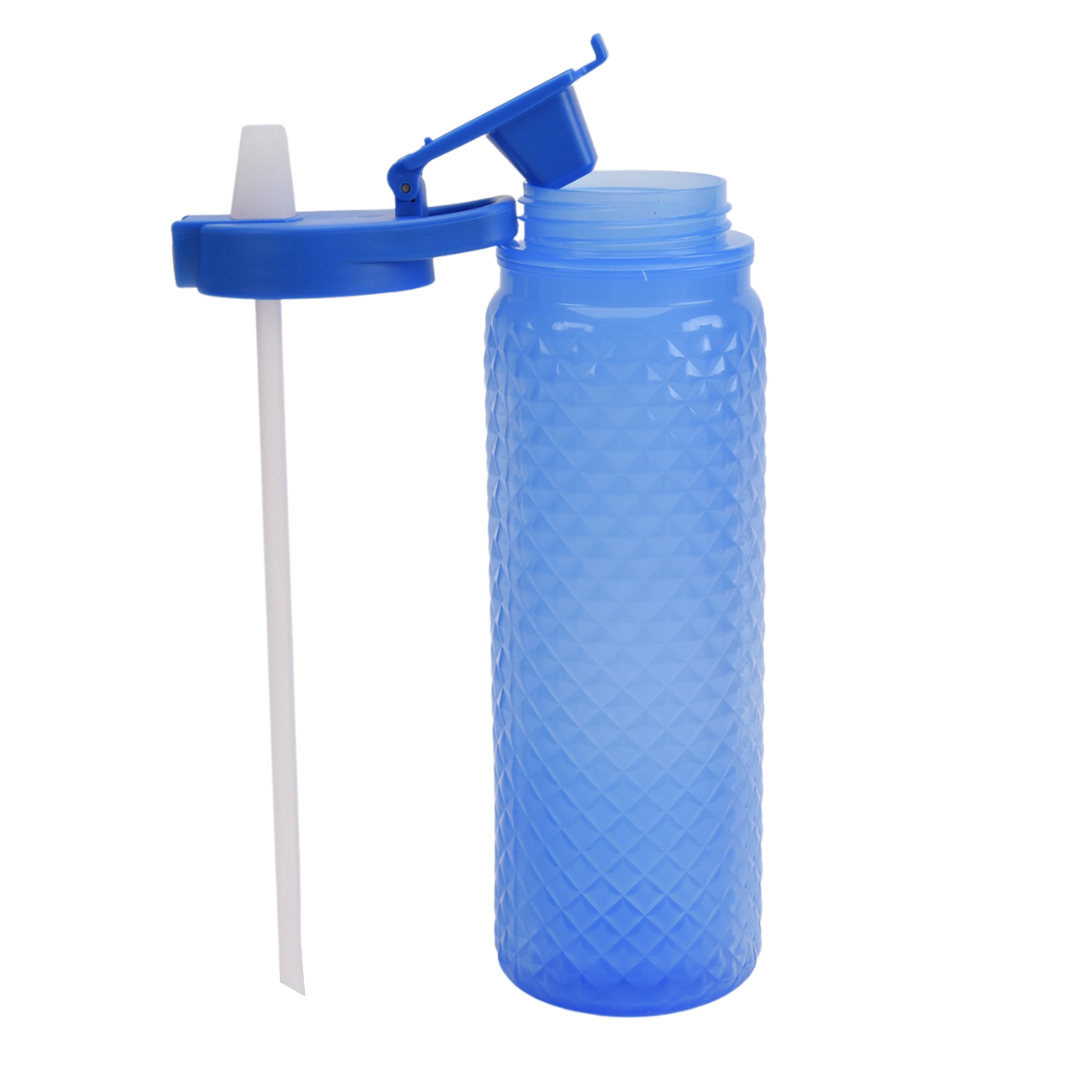 Mainstays 24-Ounce Plastic Textured Water Bottle, Blue