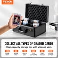 thumbnail image 2 of VEVOR Graded Card Storage Box, 4 Slots, Graded Sports Cards Holder Carrying Case with Coded Lock Foam Dividers, for 120 PSA Graded Cards 84 BGS Cards 96 SGC Cards 428 Top Loaders, 2 of 9