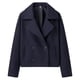thumbnail image 1 of Abrigo Corto de Lana de Invierno para Mujer, Corte Holgado, Cruzado, Elegante, Tipo Blazer, Estilo Marinero Azul Marino M, 1 of 10