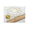thumbnail image 3 of Fabricated White Pearl Bead Bracelet Golden Toned Heart Faux Pearl Love Charm, 3 of 5