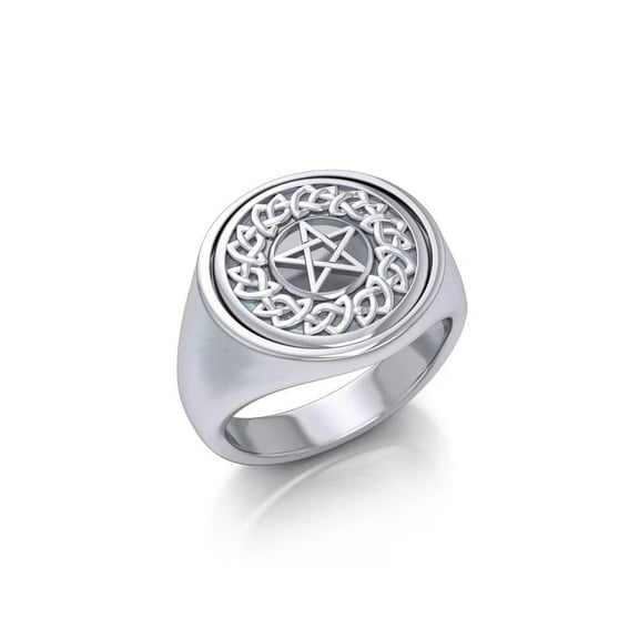 Pentacle Reversible Flip Ring 925 Sterling Silver Fine Pagan Wiccan Jewelry