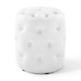 thumbnail image 3 of Modway Amour Tufted Button Round Faux Leather Ottoman in White, 3 of 7