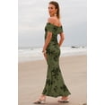 thumbnail image 4 of Vestido largo LUXVEER para mujer, malla, estampado floral, verde verano, 4 of 7