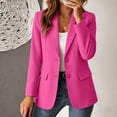 thumbnail image 2 of Hueook Blazers for Women Tailored Suit Jacket Business Casual Style Long Sleeves Lapel with Pockets Hot Pink 2X, 2 of 8