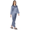 thumbnail image 2 of Moomaya Satin Nightwear Pajama Set For Womens Button Down Sleepwear Pj Set Soft Loungewear, 2 of 8