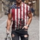 thumbnail image 1 of Blusas y camisas de manga corta y cuello redondo para hombre. Blusas de manga corta con cuello redondo y estampado del Día de la Independencia para hombre. Blusa para hombre., 1 of 5