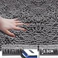 thumbnail image 3 of Microfiber Bath Mat, Bathroom Rug Length 50 x 80 cm, Toilet Rug, Soft, Non-Slip, DARK GRAY, 3 of 5