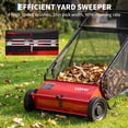 thumbnail image 5 of 26" Push Lawn Sweeper, 7 cu ft Grass Cutter & Leaf Collector with 4 High-Speed Brushes, Durable Steel Walk-Behind Sweeper for Yard Cleanup, 5 of 7