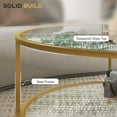 thumbnail image 5 of Resenkos 26" Round Side Table, 2-Tier Tempered Glass, Steel Frame, Gold, 5 of 8