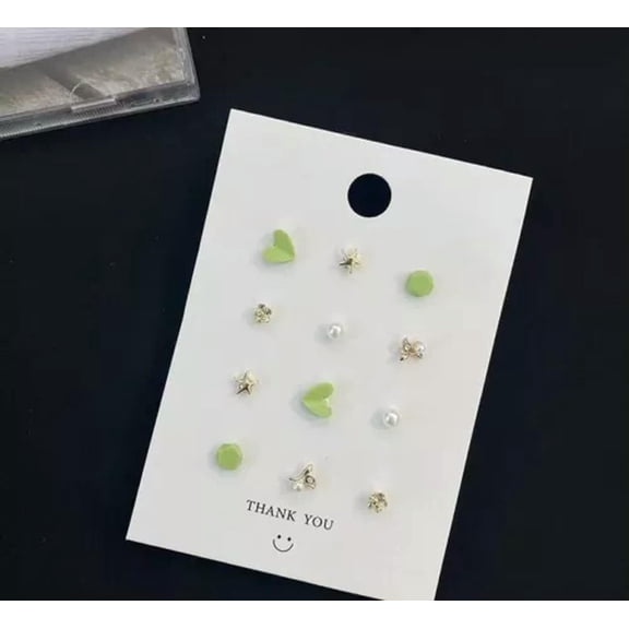 HOOUN 12PC Fashion Women 925 Sterling Silver Stud Jewelry Earrings Various Gift Set-4