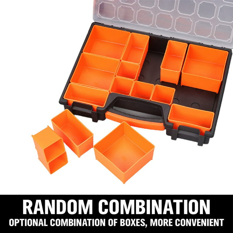 Part Storage Organizer with 22 Compartment Plastic Tool Box Bin
