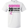thumbnail image 3 of Inktastic Breast Cancer Survivor 20 Years and Running with Pink Ribbon T-Shirt, 3 of 5