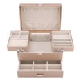 thumbnail image 3 of Unique Bargains 3 Layer Jewelry Box PU Leather Organizer Beige, 3 of 7