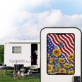 thumbnail image 2 of POLERO American Flag RV Entry Door Window Shade Sunshade Hook and Loop Fastener Camper Privacy Entrance Sun Blackout Fabric 17.3" x 26" (Sunflower Butterfly), 2 of 7
