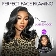 LUVME Effortlessly Chic Layered Haircut Wavy Glueless HD Minimalist Lace Short Wig