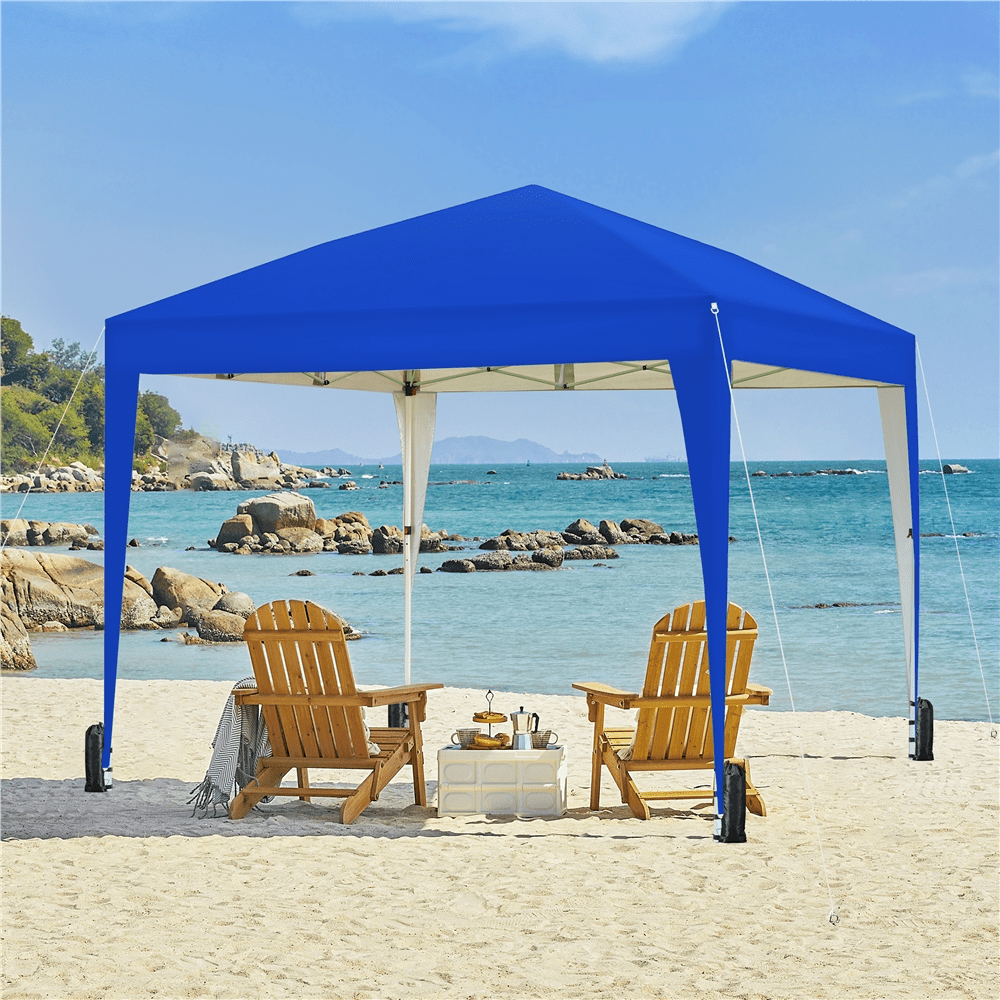 Renwick 12x12 Ft Pop Up Canopy Tent with 4 Sidewalls, Blue