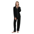 thumbnail image 3 of GLOBAL 100% Cotton Pajamas for Women Set Long Sleeve Button Down Sleepwear Soft Pjs Kint Lounge Sets with Pockets Black XL, 3 of 7