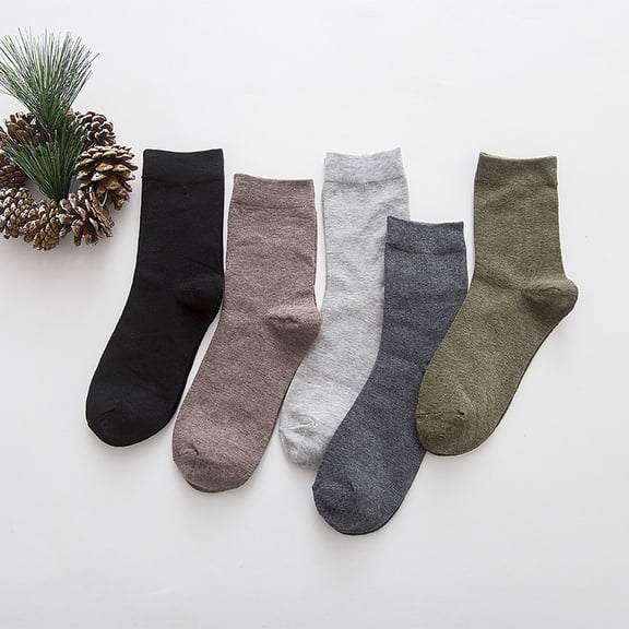 Mens Cotton Bamboo Crew Socks Thin Casual Ultra Soft Colorful Above Ankle Socks Breathable Comfortable 5 Pairs