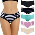 thumbnail image 4 of Asoul Women's Cotton Underwear Soft Stretch Hipster Underpants Packs of 5, 4 of 6