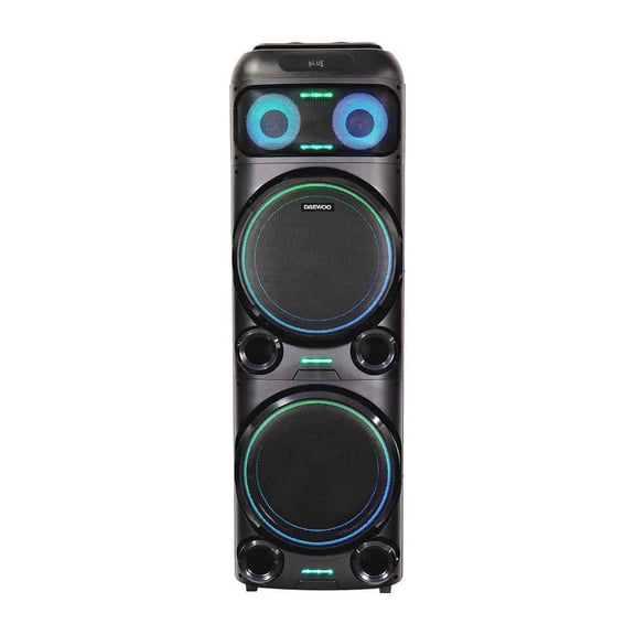 Bafle Torre de Sonido 2x15 Pulgadas Daewoo Mega Blast Microfono Karaoke TWS